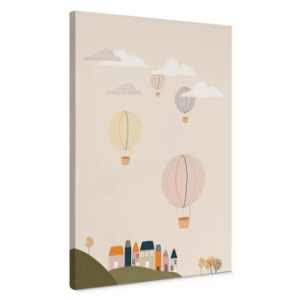 Leinwandbild Bunte Heißluftballons am Himmel - Menina Lisboa 
