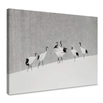 Tableau sur toile Marchegiani - Des grues dans la neige 