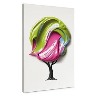 Canvas schilderij boom met kleurrijke 3D kroon - Mielu Canvas schilderij boom met kleurrijke 3D kroon - Mielu