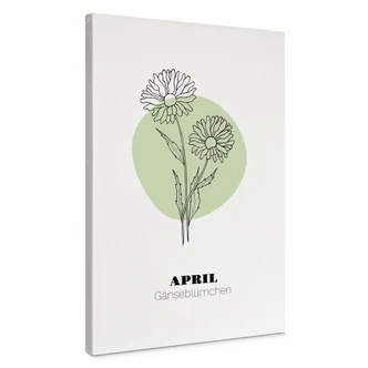 Personalisierbares Leinwandbild Monatsblume April 
