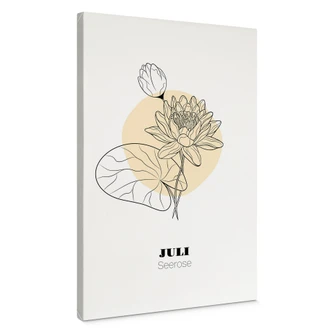 Personalisierbares Leinwandbild Monatsblume Juli 