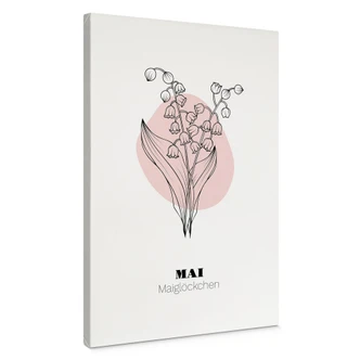 Personalisierbares Leinwandbild Monatsblume Mai 