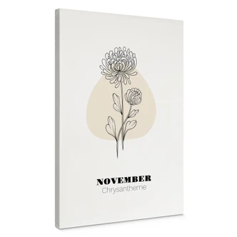 Personalisierbares Leinwandbild Monatsblume November 