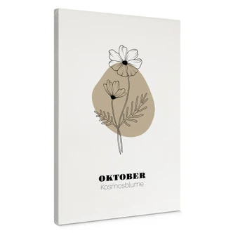 Personalisierbares Leinwandbild Monatsblume Oktober 