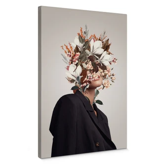 Lienzo Arreglo floral femenino - Polilla 