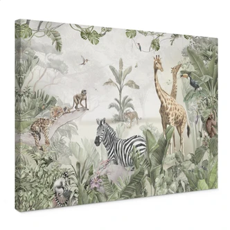 Canvas schilderij jungledieren op een Afmeting - Ms Tiff 