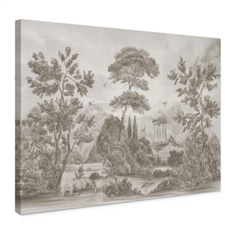 Leinwandbild Landschaft mit Gartenlandschaft in Beige - Ms Tiff 