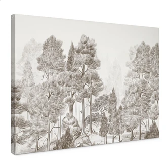 Leinwandbild Wald mit Waldlandschaft in Beige - Ms Tiff 