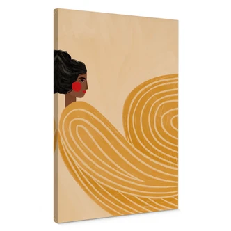 Leinwandbild Frau mit gelbem Wirbel - Müller 