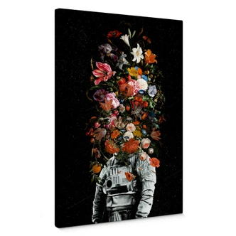 Canvas Astronaut met bloemstuk - Nicebleed 