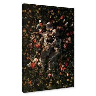Canvas Astronauten op een bloemenweide - Nicebleed 