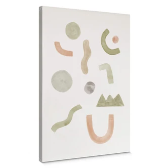 Canvas Nouveauprints - Abstracte Vormen 
