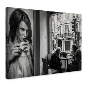 Leinwandbild Sarmento - Zweisamkeit im Café 