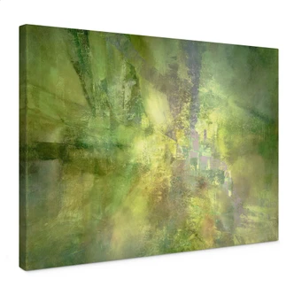 Leinwandbild Farbenspiel aus Goldgrün - Schmucker 