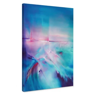 Leinwandbild Polarlicht in Türkis und Lila | Abstrakte Kunst - Schmucker 