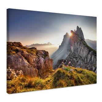 Canvastavla soluppgång över bergen i Sydtyrolen Canvastavla soluppgång över bergen i Sydtyrolen
