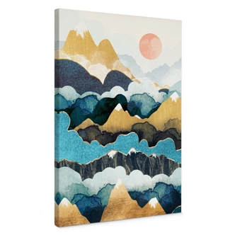 Leinwandbild Berggipfel über den Wolken - SpaceFrog Designs 