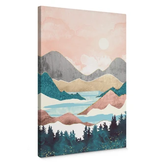 Leinwandbild SpaceFrog Designs - Sonnenaufgang am See Leinwandbild SpaceFrog Designs - Sonnenaufgang am See