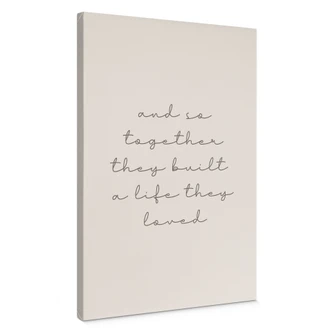 Leinwandbild Together - Liebesspruch für das Wohnzimmer 