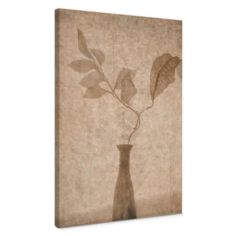 Canvas print Still life with autumnal leaves in beige | mocha mousse - Tokarev 