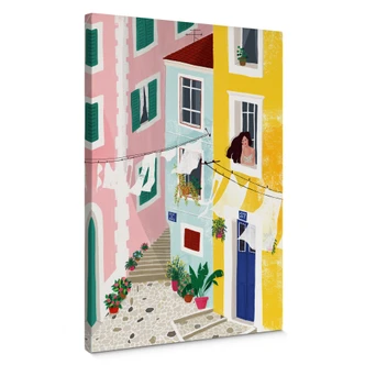 Canvas Print Illustration of summer houses - Tomljanovic 