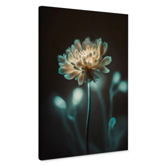 Canvastavla Självlysande blomma hjärta - Treechild 