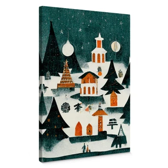 Canvas Print Winter Landscape at Night - Treechild Canvas Print Winter Landscape at Night - Treechild