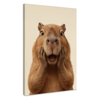 Canvas schilderij Verraste Capibara 