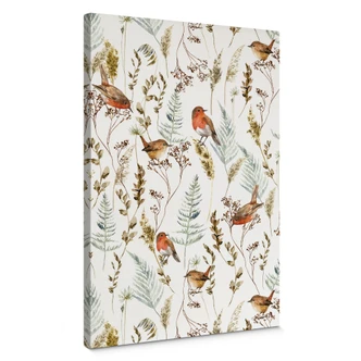 Leinwandbild Spatzen und Rotkehlchen - UN Designs 