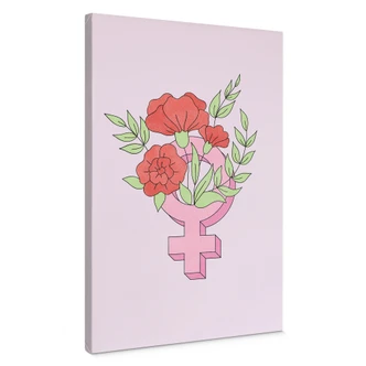 Leinwandbild Venuszeichen mit Blumen 