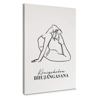 Leinwandbild Yoga - Königskobra Line Art 