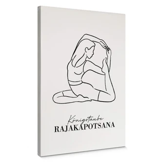 Leinwandbild Yoga - Königstaube - Line Art 