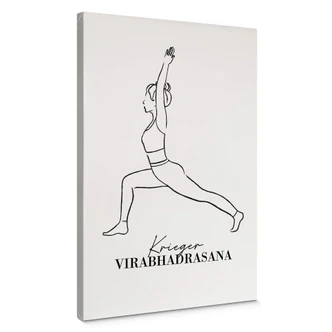 Leinwandbild Yoga - Krieger - Line Art 