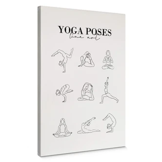 Leinwandbild Yoga - Poses - Line Art 
