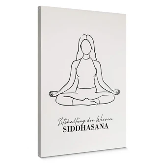 Leinwandbild Yoga Sitzhaltung der Weisen - Line Art 