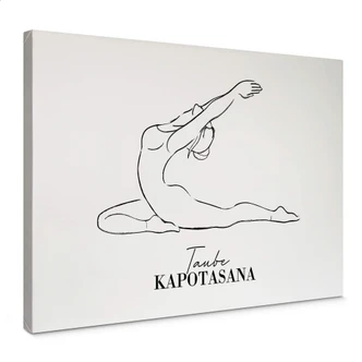Leinwandbild Yoga - Taube - Line Art 