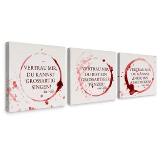 Leinwandbild Vertrau mir, dein Wein - quadratisch(3-teilig) 