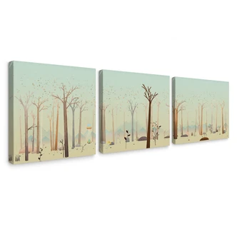 Little Alien Canvas print (3 parts) 