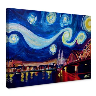 Leinwandbild Bleichner - Köln bei Nacht 