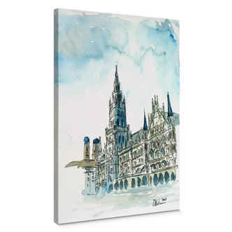 Leinwandbild Bleichner - Münchener Rathaus 