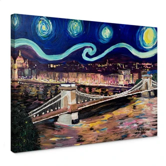 Leinwandbild Bleichner - Starry Night in Budapest 