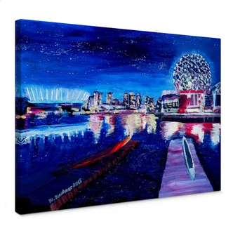 Leinwandbild Bleichner - Vancouver bei Nacht 