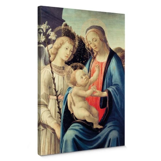 Leinwandbild Botticelli - Madonna mit Kind und einem Engel 