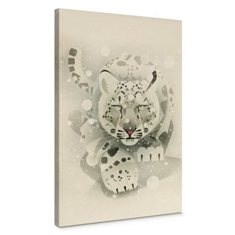 Brun Canvastavla - Snöleopard 