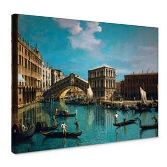 Leinwandbild Canaletto - Die Rialtobrücke in Venedig 