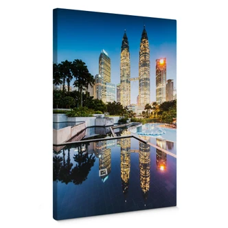 Lienzo Colombo - Torres Petronas de noche 