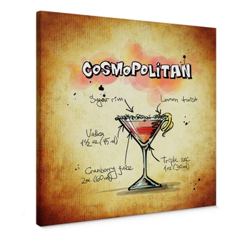 Leinwandbild Cosmopolitan - Rezept 