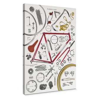 Tableau en toile Sparshott - Les composantes d'une bicyclette 