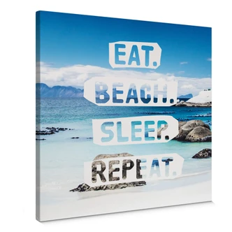 Leinwandbild Eat. Beach. Sleep. Repeat. - quadratisch 