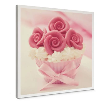 Roses on Cupcake Canvas print 